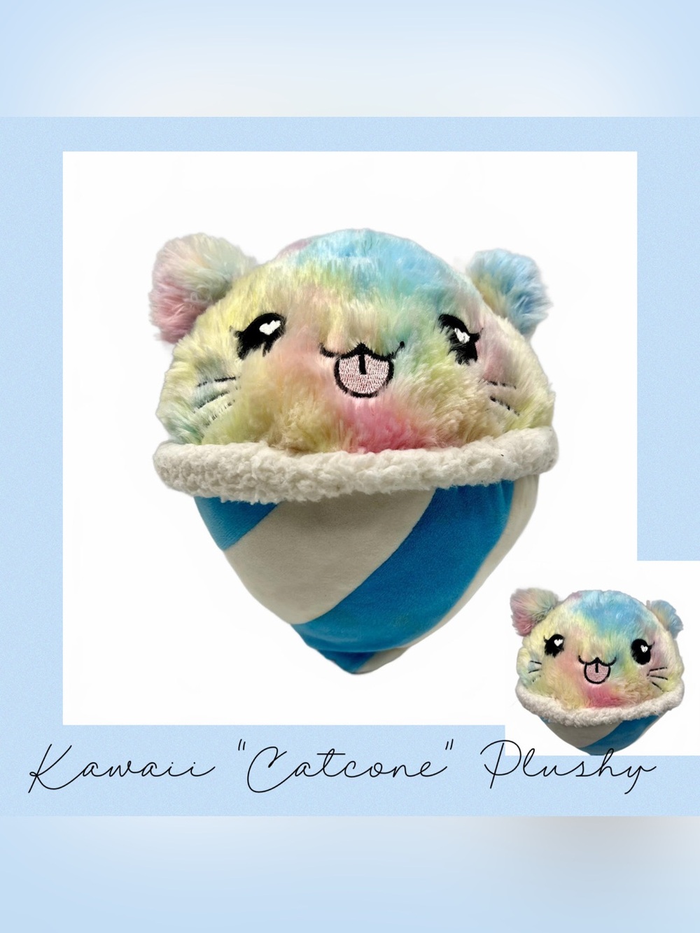 Kawaii Cat Snowcone/“Catcone” Plush Stuffed Animal